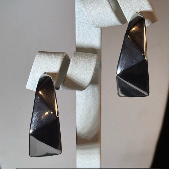 Lane Bryant Chunky Open Hoop Post Earrings in Gunmetal - Picture 9 of 9